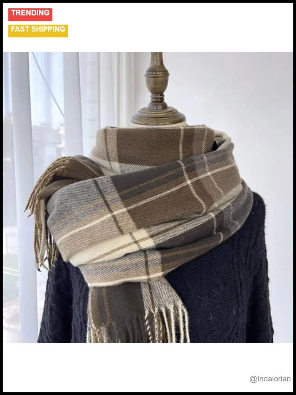 Scottish Tartan Plaid Soft Warm Winter Scarf Shawl Wrap with Fringes